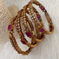 CZ Red Stone Matte Bangles