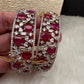 AD Red Stone Openable Bangles