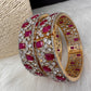 AD Red Stone Openable Bangles