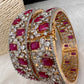 AD Red Stone Openable Bangles