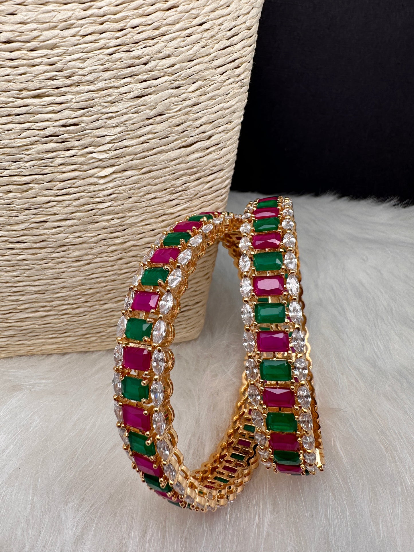 Multi Stone Openable Bangles