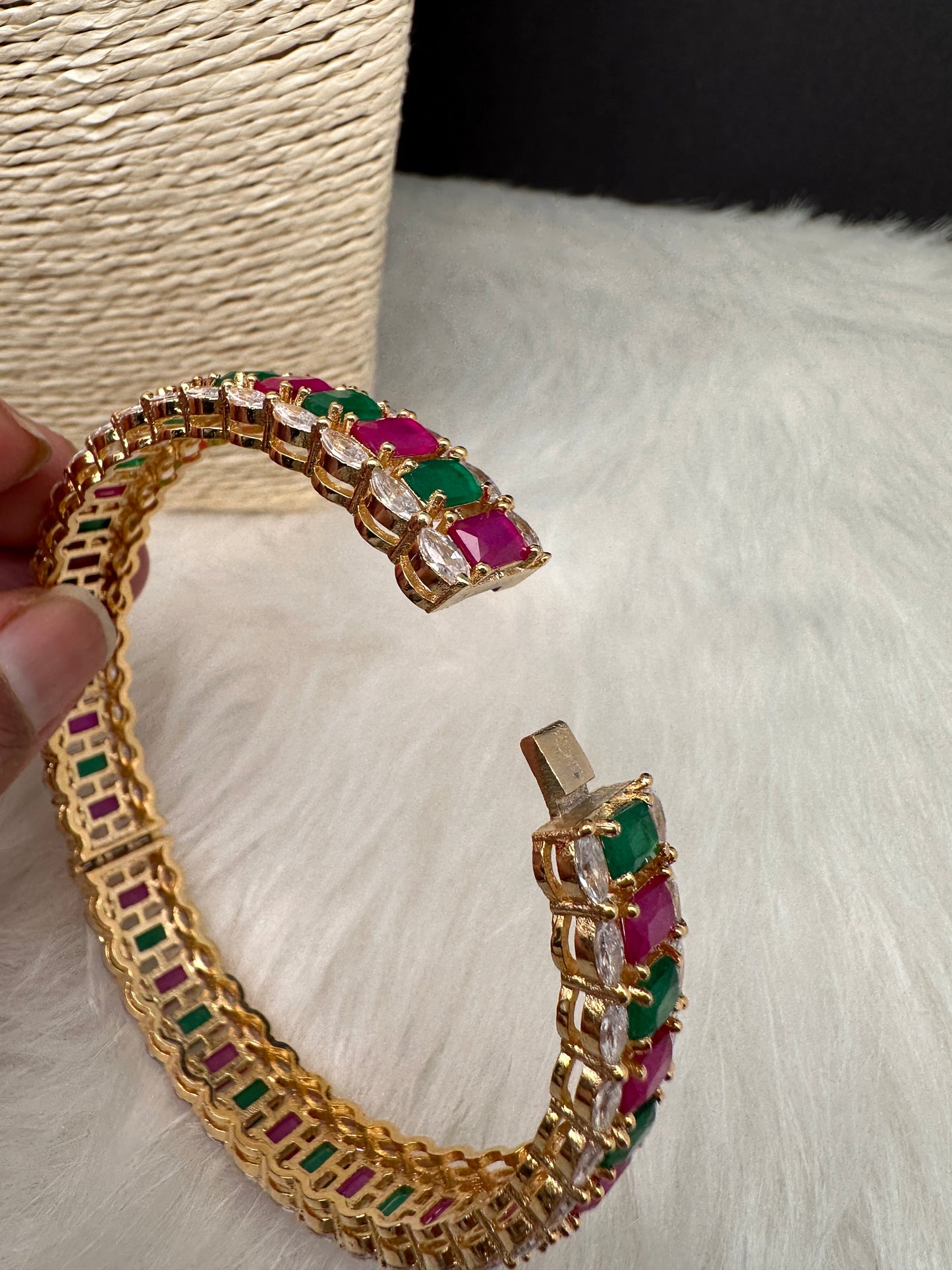 Multi Stone Openable Bangles