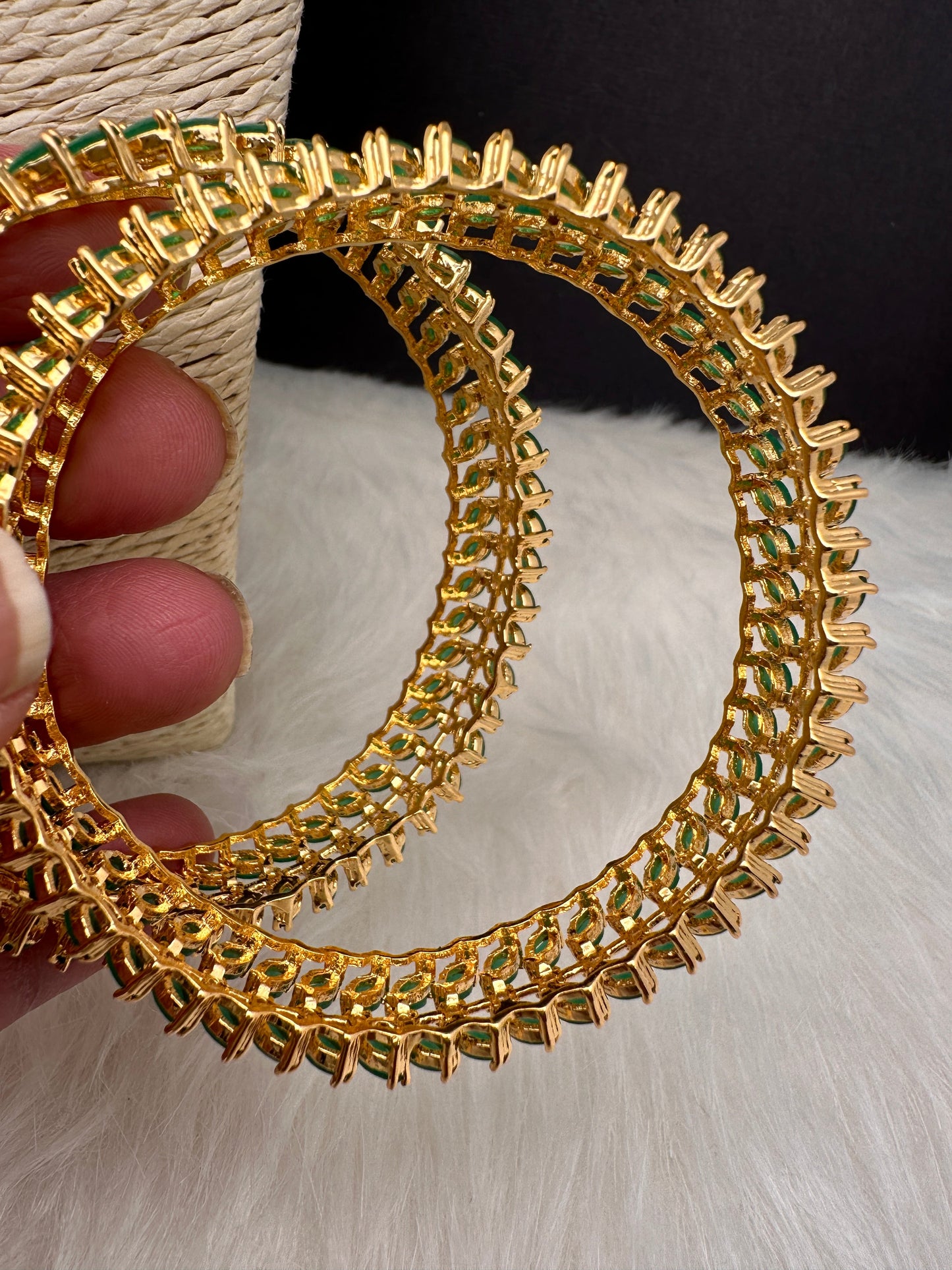 AD Green Stone Bangles