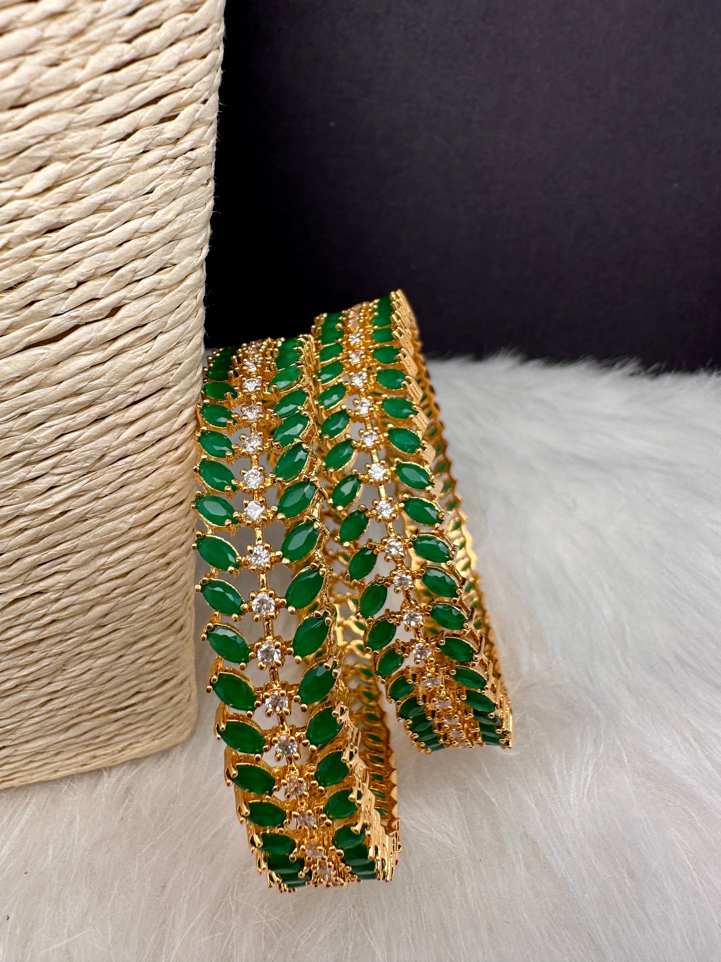 AD Green Stone Bangles