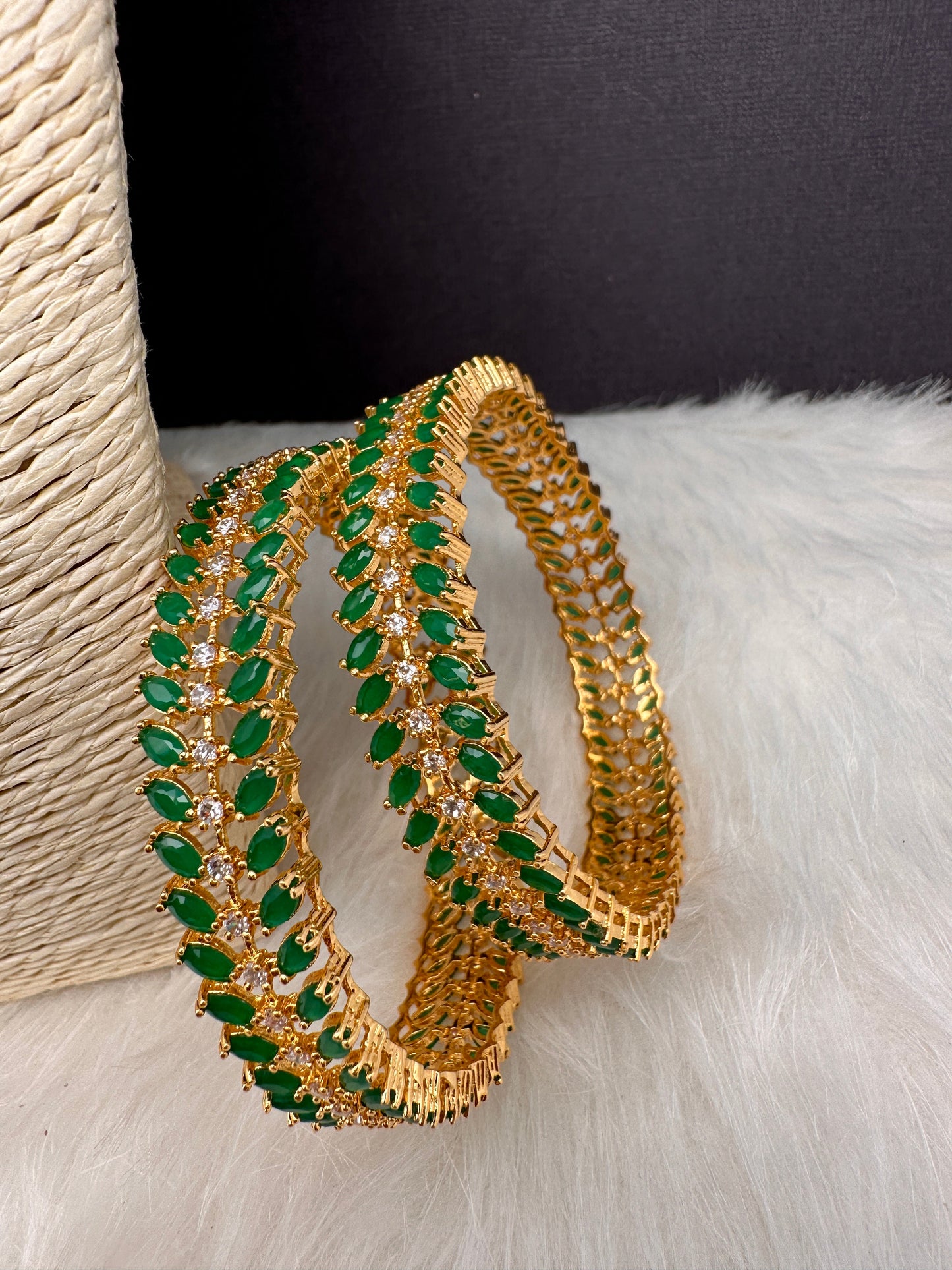 AD Green Stone Bangles