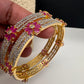 American Diamond Ruby Bangles