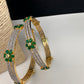 American Diamond Emerald Green Bangles