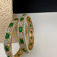 American Diamond Emerald Green Bangles