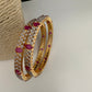 American Diamond Ruby Bangles