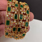 Green Stone CZ Floral Bangles