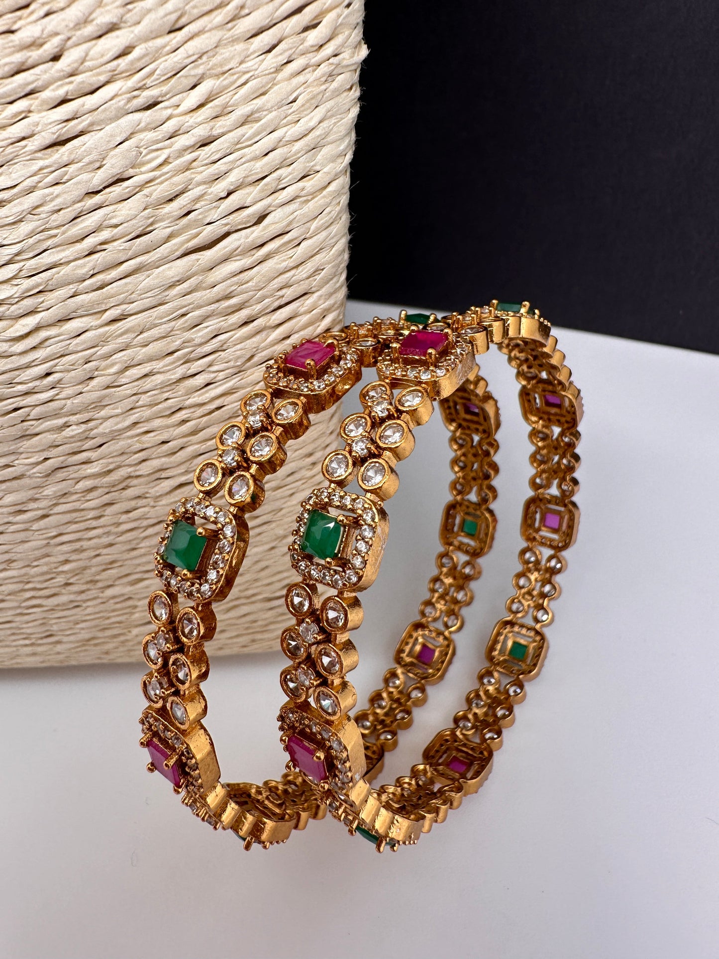 Multi Stone Matte Bangles