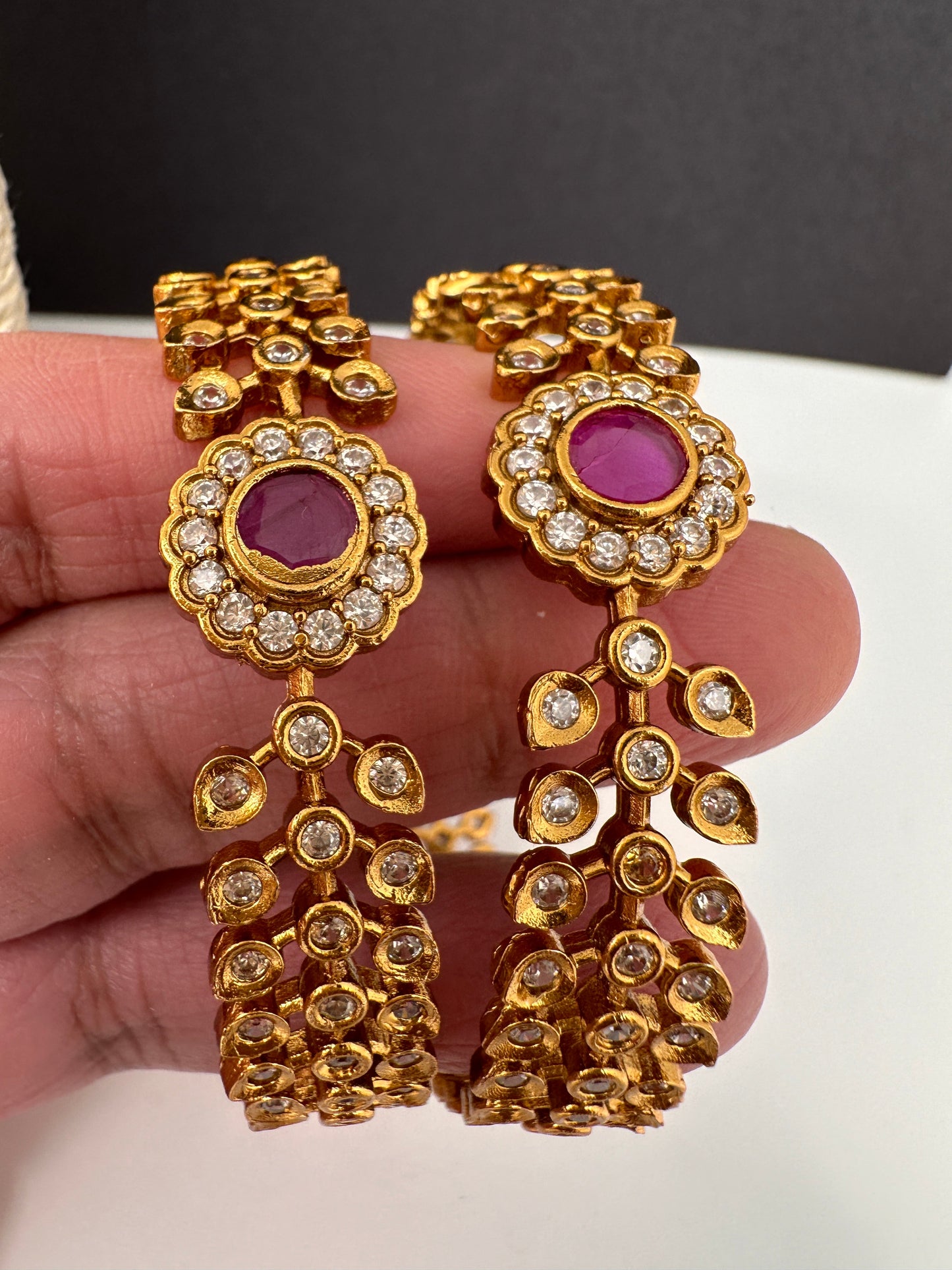 Matte CZ Red Bangles
