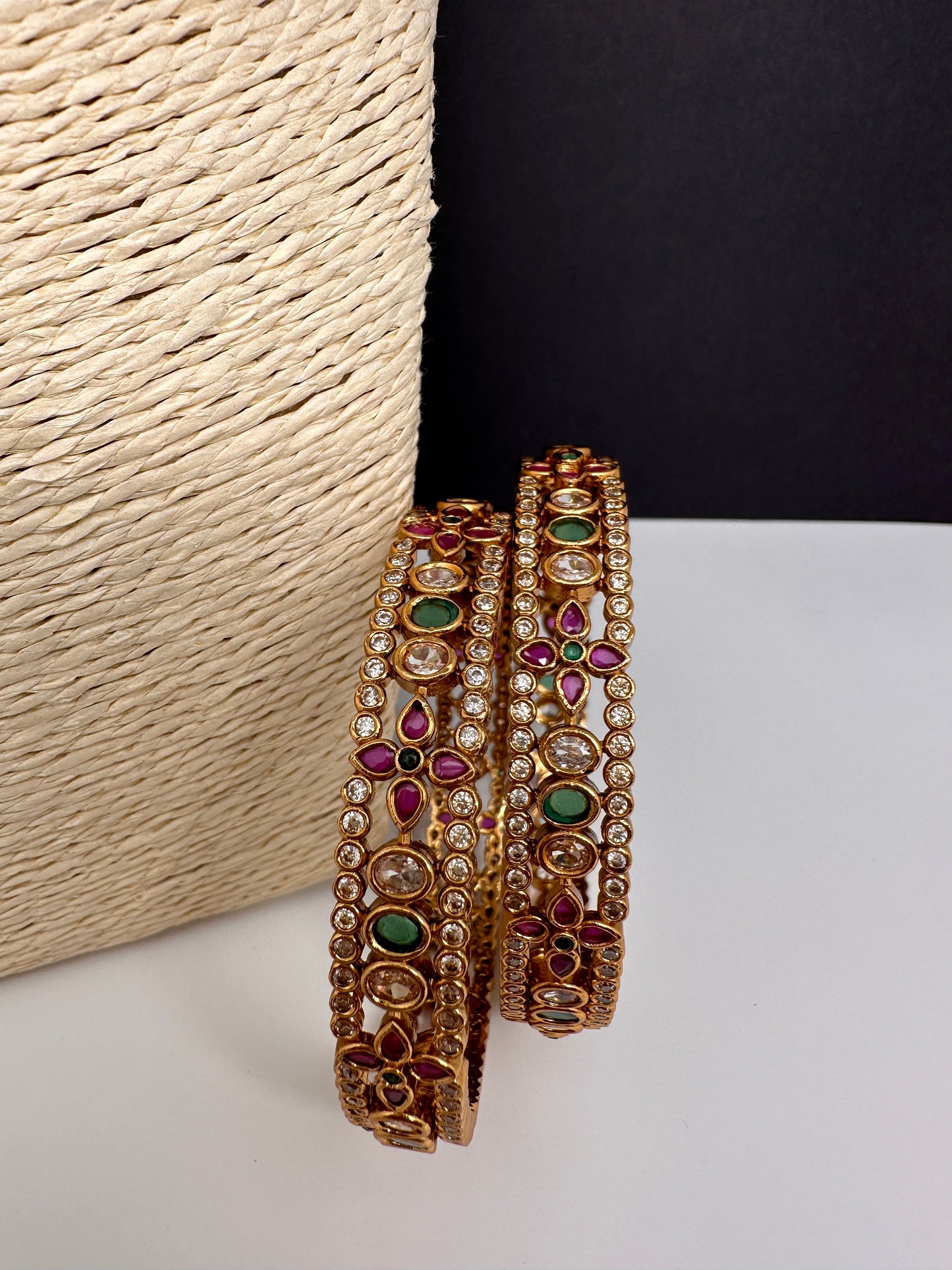 Matte CZ Multi Stone Bangles