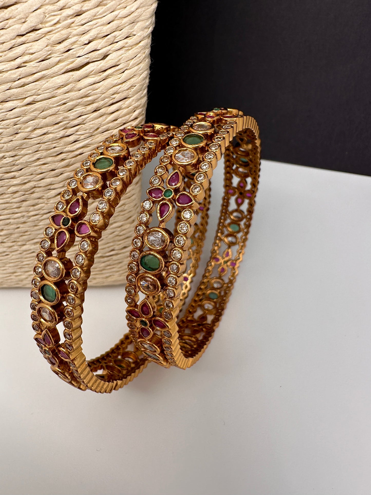 Matte CZ Multi Stone Bangles