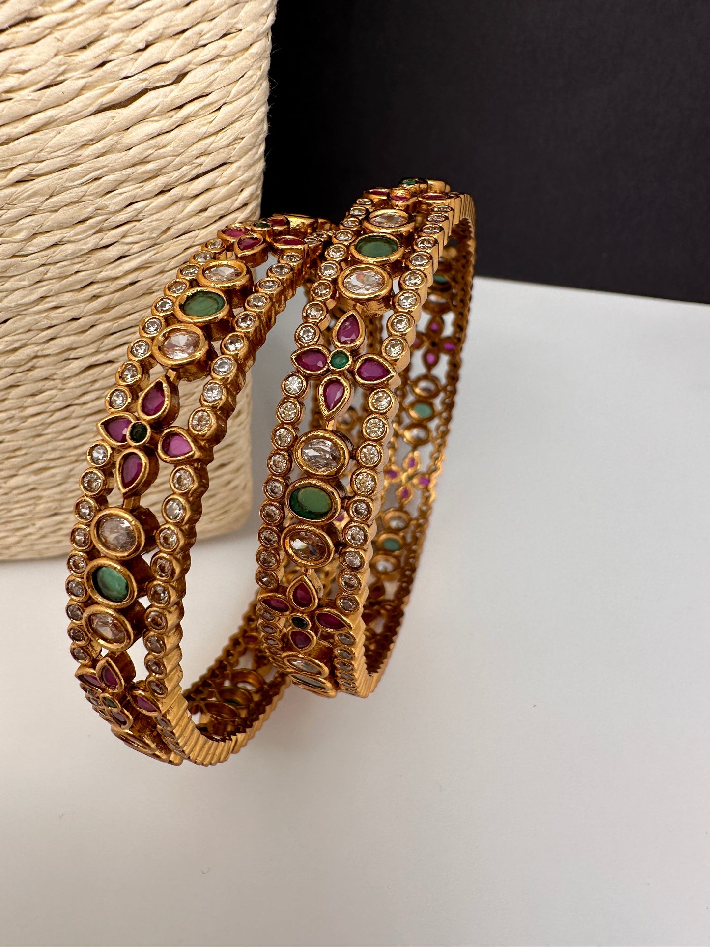 Matte CZ Multi Stone Bangles