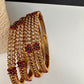 Matte CZ Multi Stone Floral Bangles