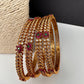 Matte CZ Multi Stone Floral Bangles