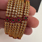 Matte CZ Multi Stone Floral Bangles
