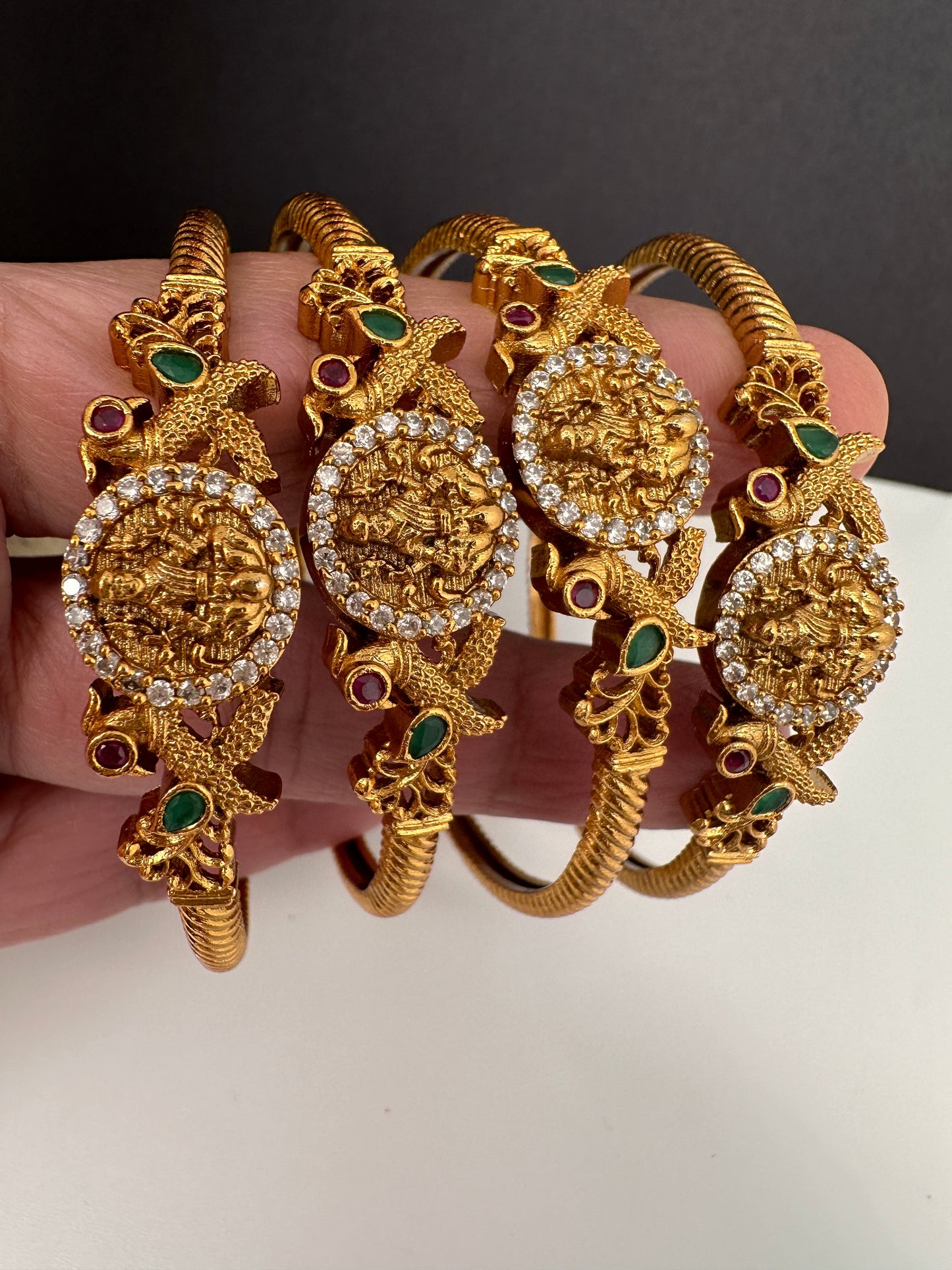Matte Goddess Lakshmi Kada Bangles