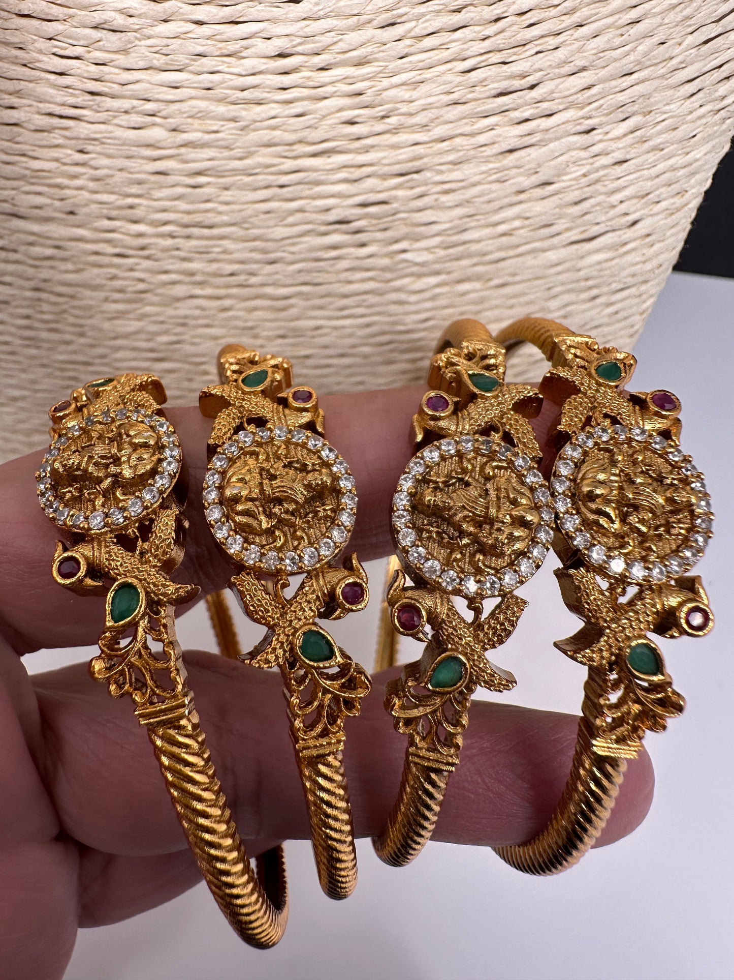 Matte Goddess Lakshmi Kada Bangles