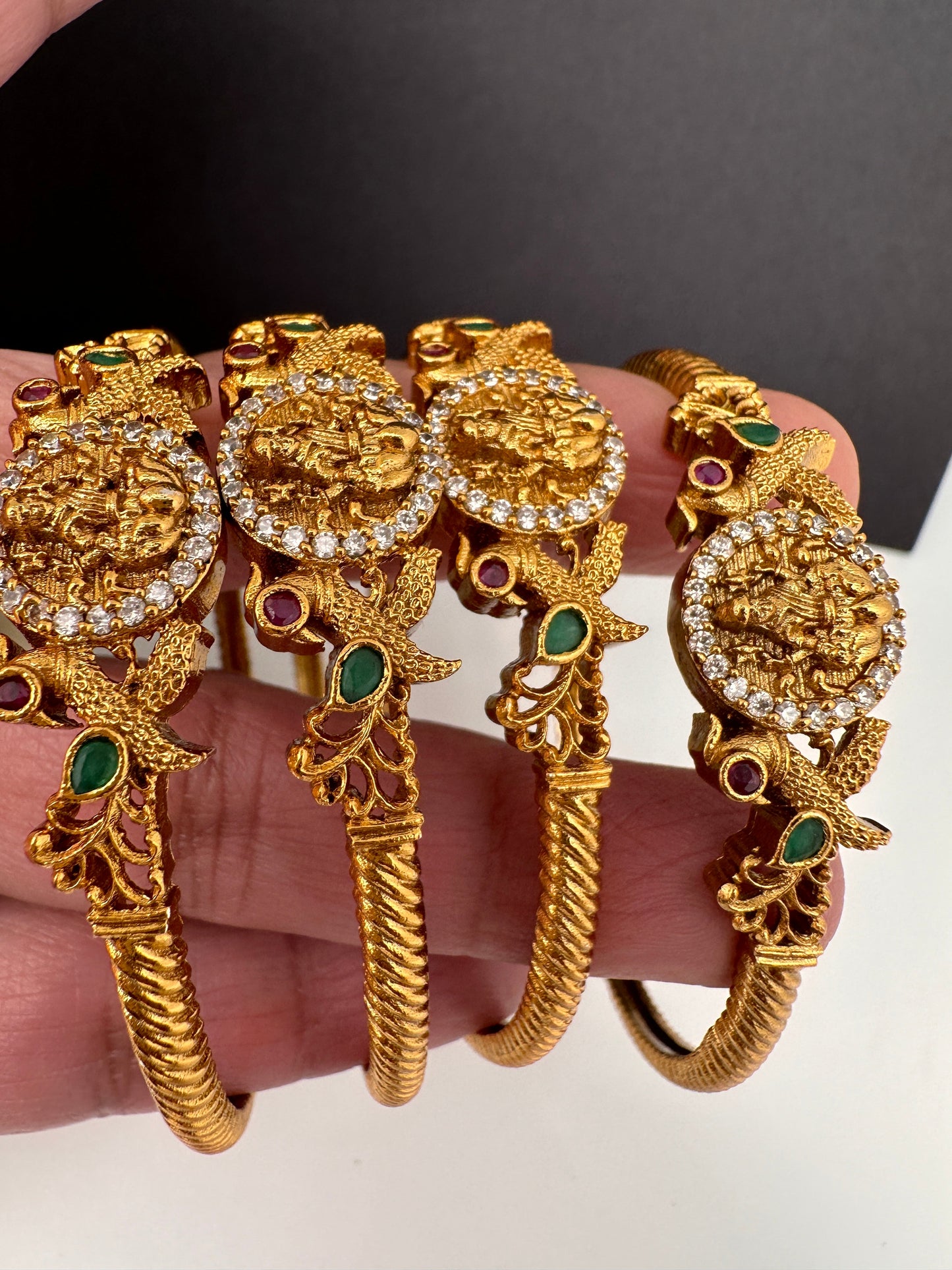 Matte Goddess Lakshmi Kada Bangles