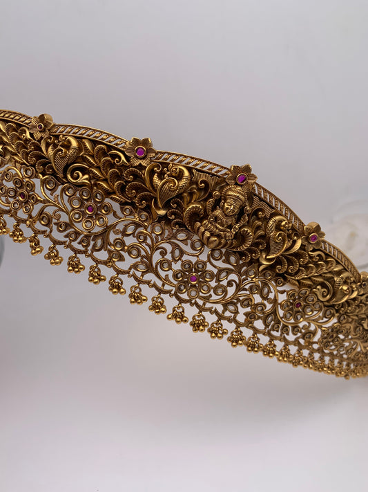 Goddess Lakshmi Nakshi Premium matte Finish Floral Pattern Hip Belt