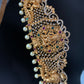 Goddess Lakshmi Ganesha Nakshi Multi Stone AD Stiff Hip Chain Kamarbandh