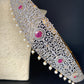 AD Diamond Finish Red Stone Hip Belt Kamarbandh