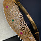 CZ Peacock Red Green Stone Hip Belt Kamarbandh