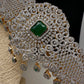 AD Diamond Finish Emerald Green Stone Hip Belt Kamarbandh
