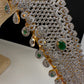 AD Diamond Finish Emerald Green Stone Hip Belt Kamarbandh