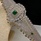AD Diamond Finish Emerald Green Stone Hip Belt Kamarbandh