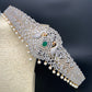 AD Diamond Finish Peacock Design Green Stone Hip Belt Kamarbandh