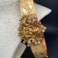 Goddess Lakshmi Motif Floral Self Design Waist Belt Vaddanam
