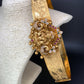 Goddess Lakshmi Motif Floral Self Design Waist Belt Vaddanam