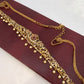 AD Red Green Stone Peacock Design Matte Finish Waist Chain Vaddanam