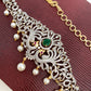 AD Green Stone Diamond Finish Peacock Design Waist Chain Vaddanam