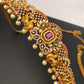 Peacock AD Red Green Stone Matte Finish Kids Waist Chain Vaddanam