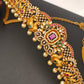 Peacock AD Red Green Stone Matte Finish Kids Waist Chain Vaddanam