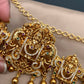 Lord Balaji Nakshi AD Red Green Stone Matte Finish Waist Chain Vaddanam
