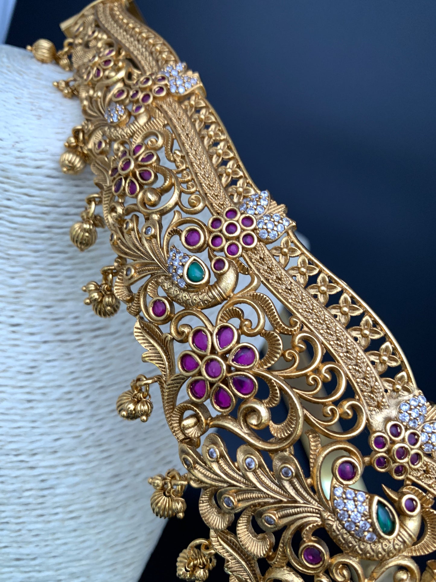 Goddess Lakshmi Peacock Nakshi Premium matte Finish Hip Belt