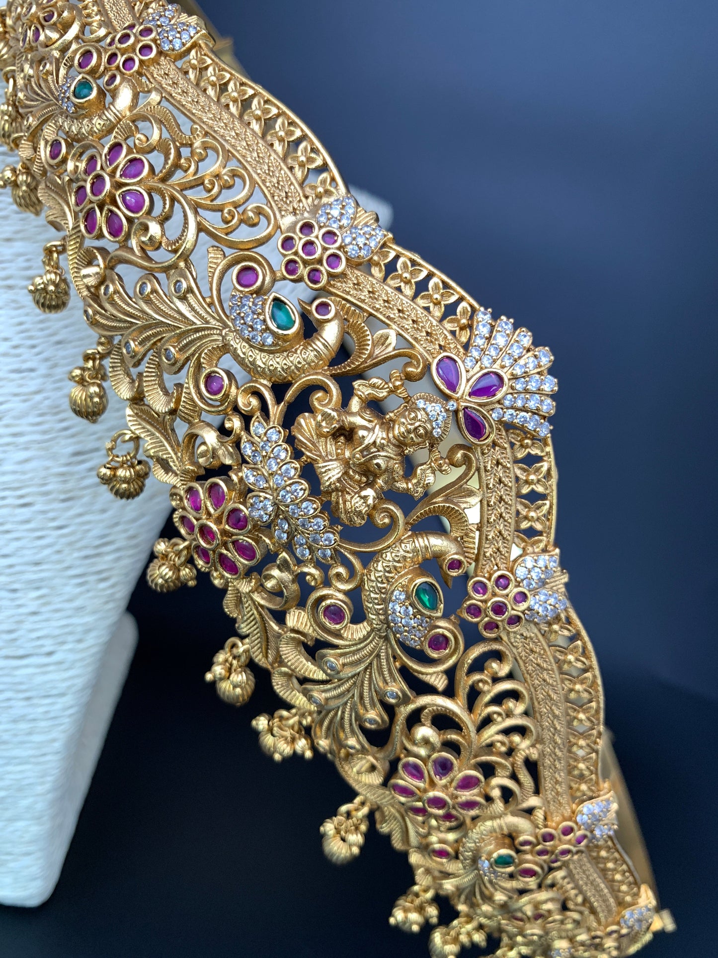 Goddess Lakshmi Peacock Nakshi Premium matte Finish Hip Belt