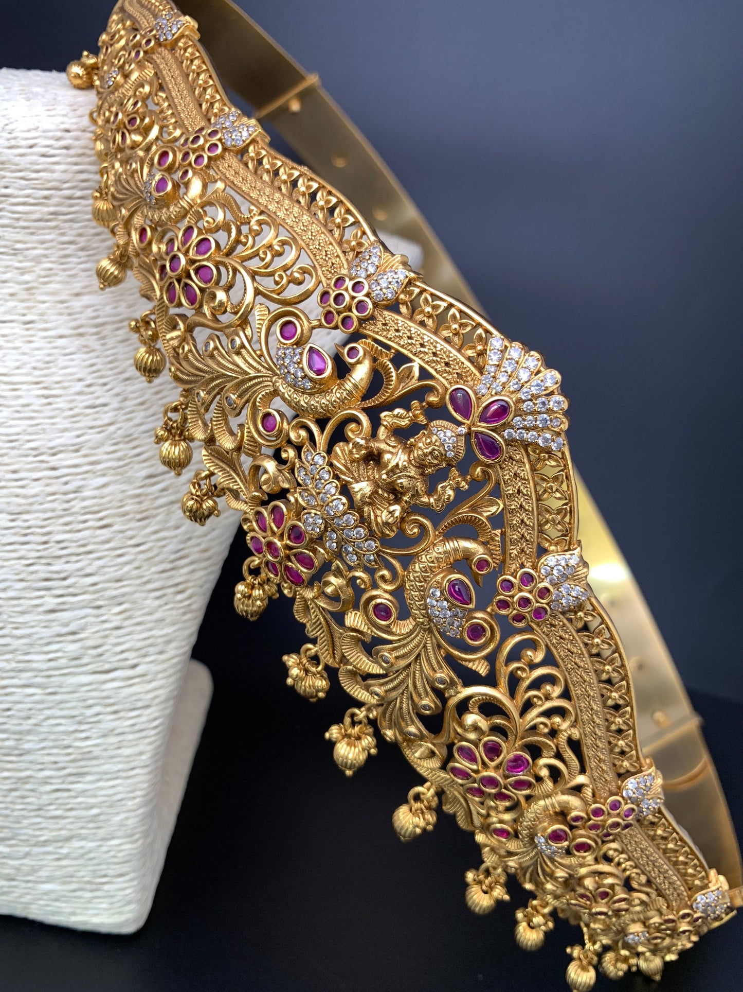 Goddess Lakshmi Peacock Nakshi Premium matte Finish Hip Belt