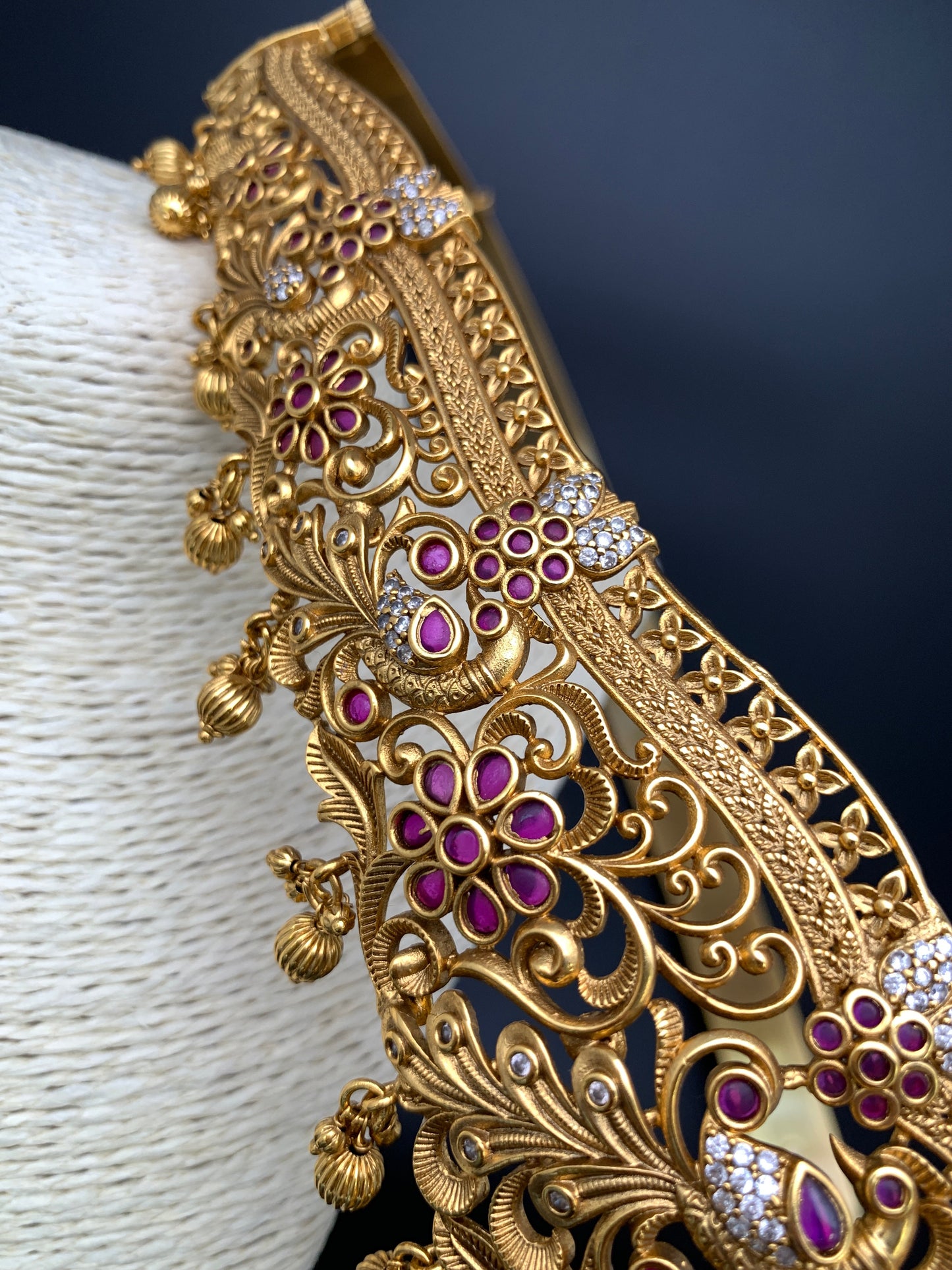 Goddess Lakshmi Peacock Nakshi Premium matte Finish Hip Belt