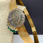 AD Peacock Color Stone Color Beads Motif Hip Belt Vaddanam - Green