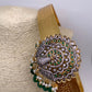 AD Peacock Color Stone Color Beads Motif Hip Belt Vaddanam - Green