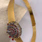 AD Peacock Color Stone Color Beads Motif Hip Belt Vaddanam - Red