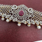AD Color Stone Hip Chain Vaddanam - Red