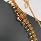 Goddess Lakshmi Peacock Nakshi Green Beads Matte Finish Hip Chain Vaddanam