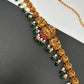 Goddess Lakshmi Peacock Nakshi Green Beads Matte Finish Hip Chain Vaddanam